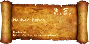 Manher Bence névjegykártya